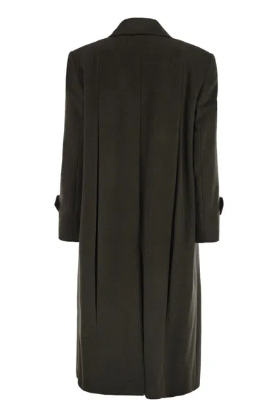 Weekend Max Mara Weekend Maxmara Smalto Wool Drape Coat In Green