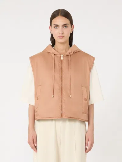 Weekend Max Mara Reversible Water-repellent Canvas Gilet In Orange