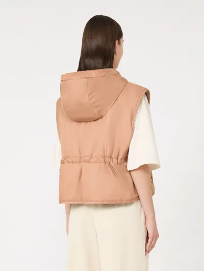 Weekend Max Mara Reversible Water-repellent Canvas Gilet In Orange