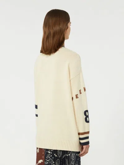 Weekend Max Mara Blasone Oversize Jacquard Cardigan In Neutral
