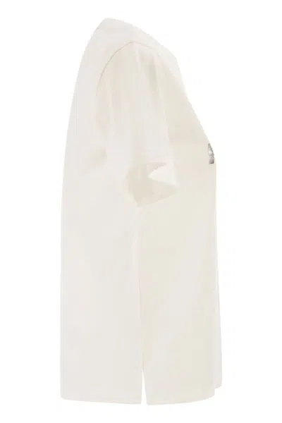 Weekend Max Mara Wkdtenue - Jersey T-shirt With Print In Neutral