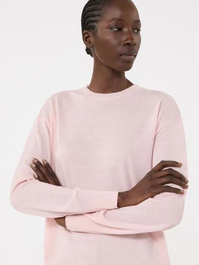 Weekend Max Mara Wool And Cashmere Basic Sweater In Pink
