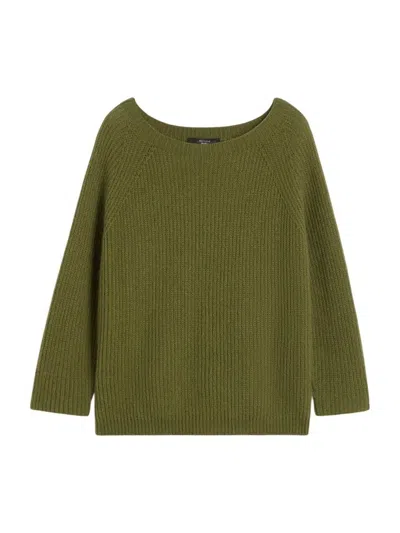Weekend Max Mara Crew Neck Long Sleeve Sweater In Green