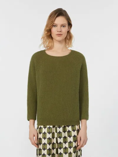 Weekend Max Mara Crew Neck Long Sleeve Sweater In Green