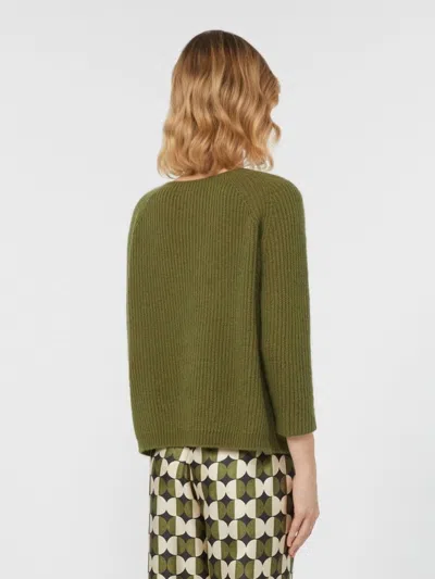 Weekend Max Mara Crew Neck Long Sleeve Sweater In Green