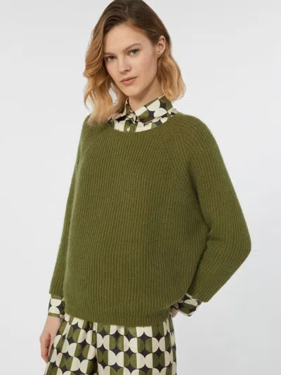 Weekend Max Mara Crew Neck Long Sleeve Sweater In Green