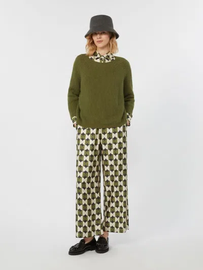 Weekend Max Mara Crew Neck Long Sleeve Sweater In Green