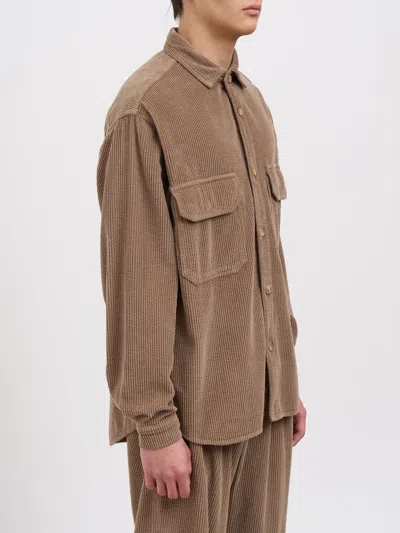 White Sand Corduroy Overshirt In Brown