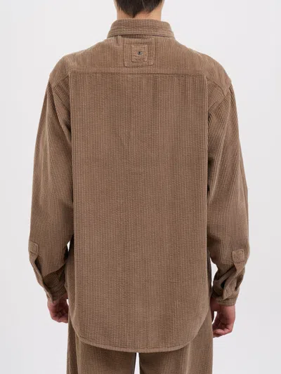 White Sand Corduroy Overshirt In Brown