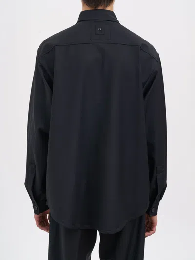 White Sand Wool Blend Overshirt In Blue