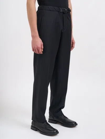 White Sand Wool Mixed Trousers In Black