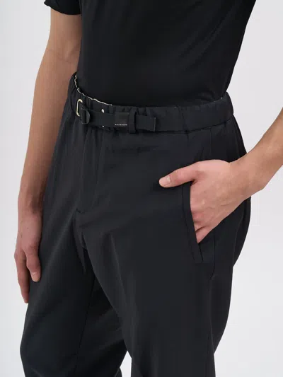 White Sand Wool Mixed Trousers In Black