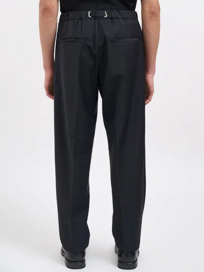 White Sand Wool Mixed Trousers In Black