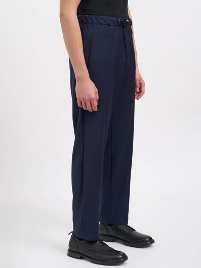 White Sand Wool Mixed Trousers In Blue