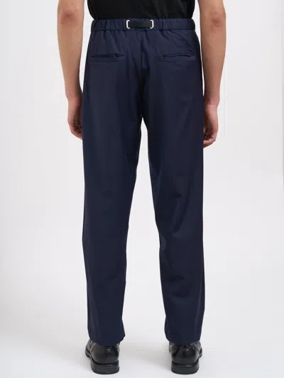 White Sand Wool Mixed Trousers In Blue