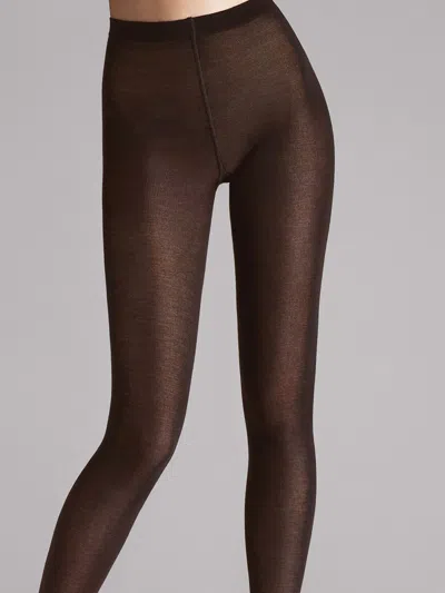Wolford Merino Brown Tights In Brown