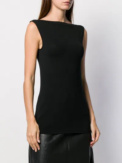 Wolford Sleeveless Boat Neck Top In Black