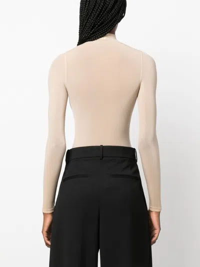 Wolford Buenos Aires String Semi-sheer Bodysuit In Orange