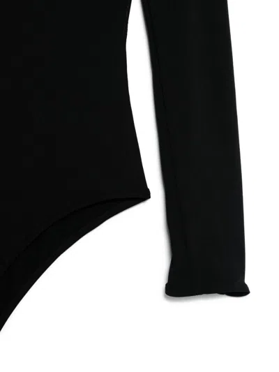 Wolford V-necked Bodysuit Long Sleeves In Black