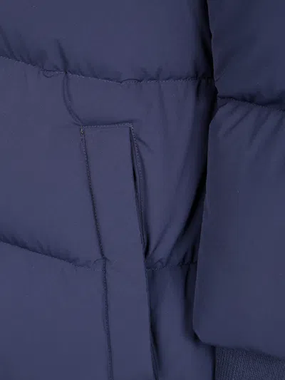 Woolrich Cloud Down Jacket In Stretch Nylon With A Matte Finish In Blue