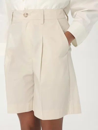 Woolrich High-waisted Tailored Brown Shorts In White