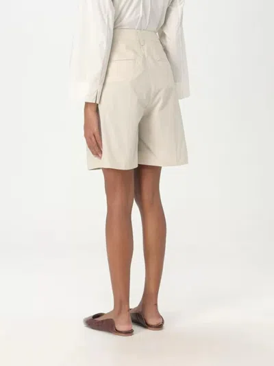 Woolrich High-waisted Tailored Brown Shorts In White
