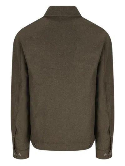 Woolrich Adjustable Waist Overshirt Pockets In Green