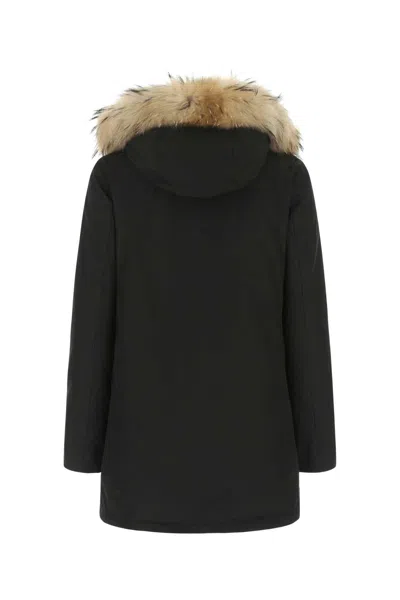 Woolrich Arctic Parka Con Pelliccia Di Raccoon Removibile In Black