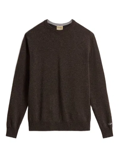 Woolrich Wool Crew Neck Sweater In Brown