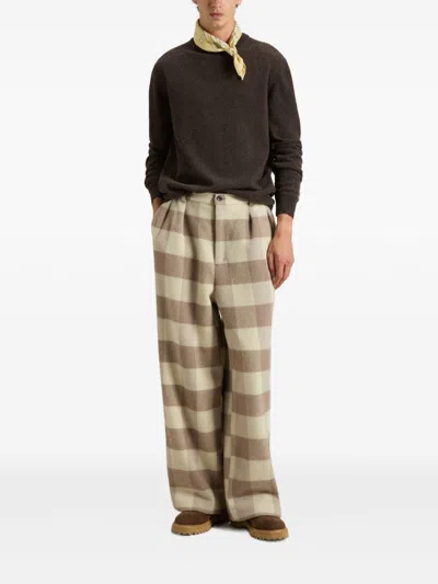 Woolrich Wool Crew Neck Sweater In Brown