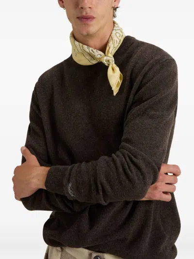Woolrich Wool Crew Neck Sweater In Brown