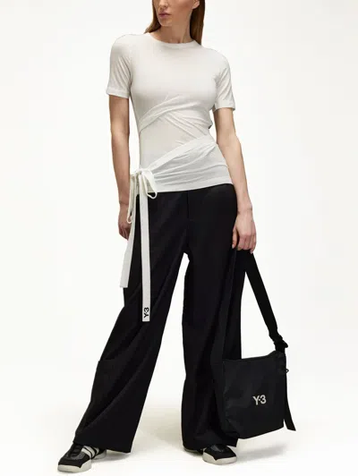 Y-3 T-shirt With Laces In White