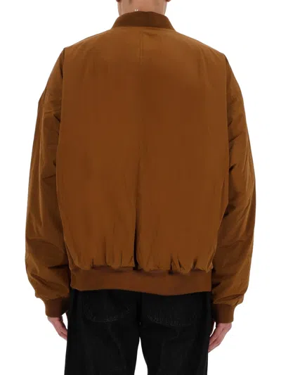 Ymc You Must Create Ribbed Cuff Jacket Featuring Side Pockets In Brown
