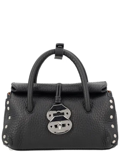 Zanellato Black Leather Shoulder Bag In Black