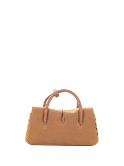 Zanellato Dotta Jones Brandy Suede Shoulder Bag In Neutral