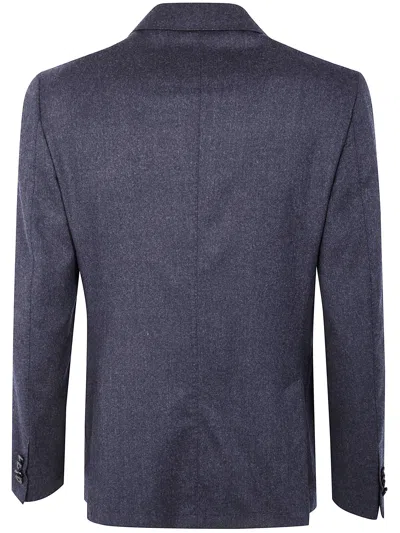 Zegna Wool Suit With Two Button Closure In Blue