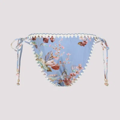 Zimmermann Chambray Blue Awaken Crochet Edge Tie Pant In Multi