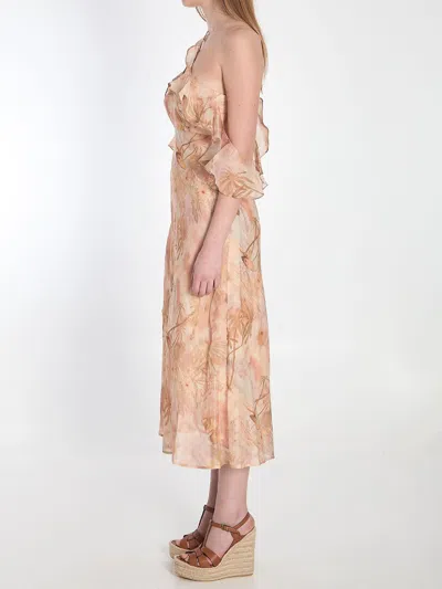 Zimmermann Illuminate Flutter Printed Dress In Neutral