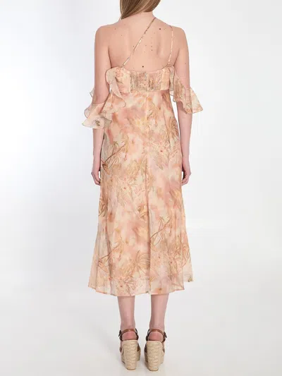 Zimmermann Illuminate Flutter Printed Dress In Neutral