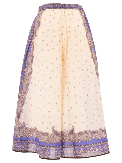 Zimmermann Maxine Trousers With Purple Paisley Print