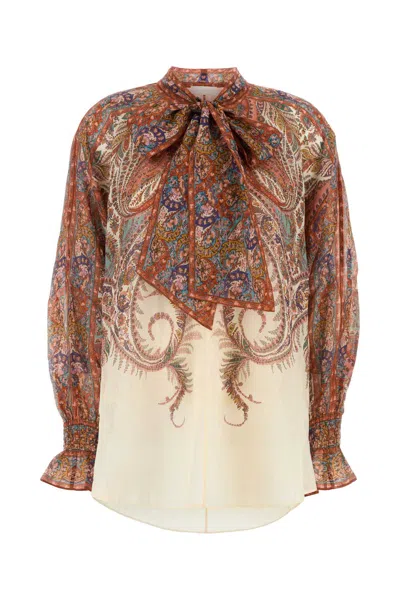 Zimmermann Printed Ramie Rhiannon Blouse