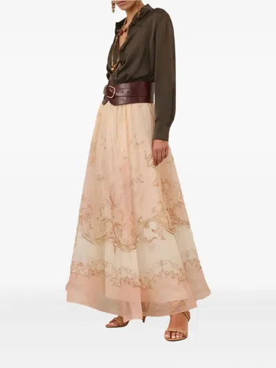 Zimmermann Satin Shirt With Embroidery In Green