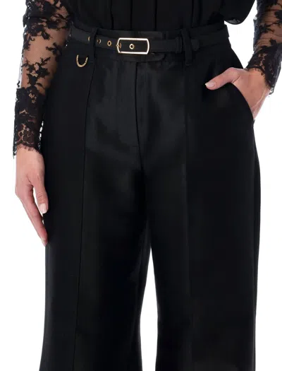 Zimmermann Hypnotic Wool Blend Flare Pants In Black