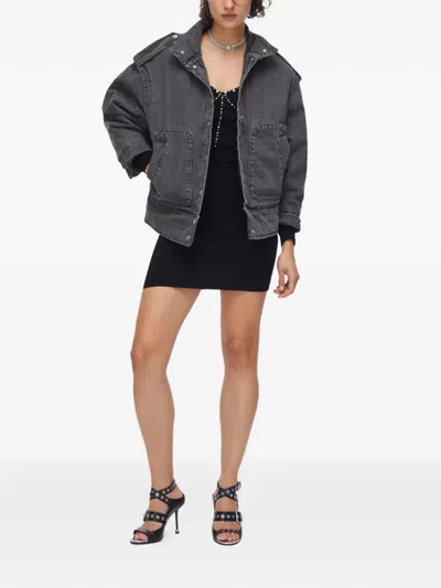 Liu •jo Embellishment Knit Mini Dress In Black