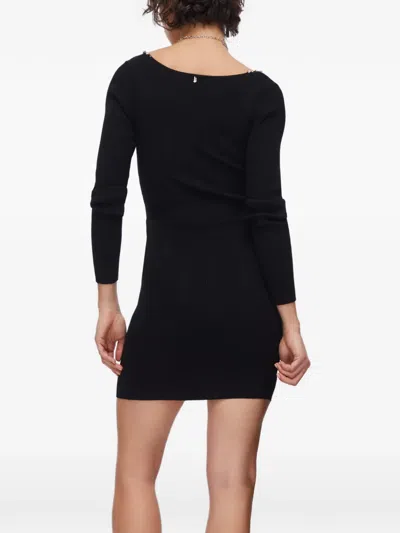 Liu •jo Embellishment Knit Mini Dress In Black