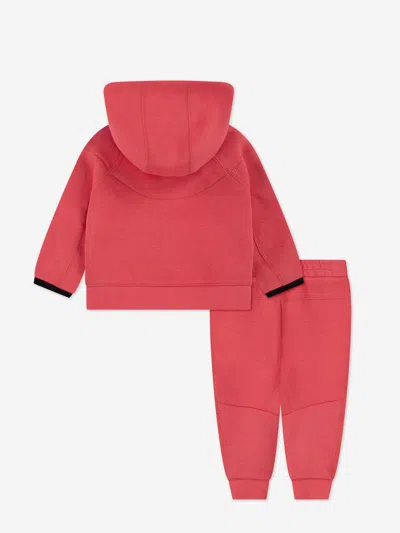 Nike Sportswear Tech Fleece Full-zip Set Baby 2-piece Hoodie Set In Pink