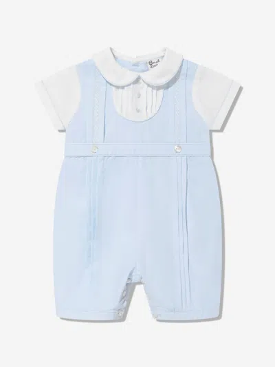 Sarah Louise Baby Boys Smocked Romper In Blue
