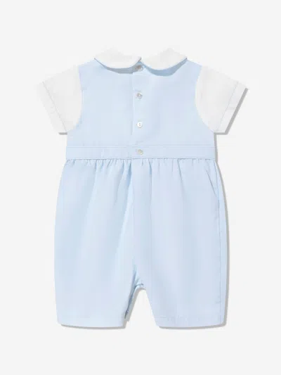 Sarah Louise Baby Boys Smocked Romper In Blue