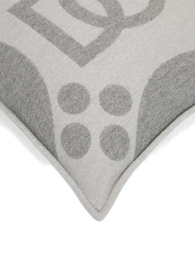 Dolce & Gabbana Wool Jacquard Cushion Medium In Gray