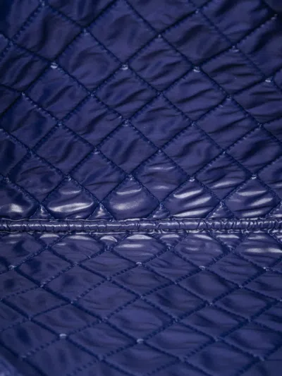 Pre-owned Chanel 2016-2017 Cc Bi Quilted Lambskin O Case Clutch Bag In Blue